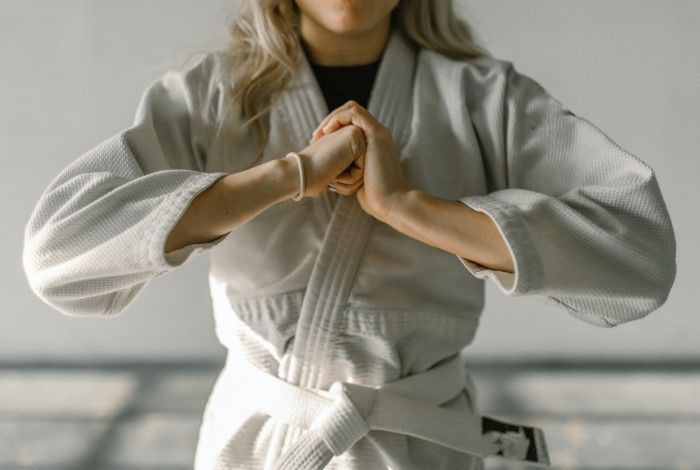 Girl wearing Gi (martial arts clothing)