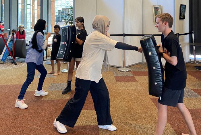 young person doing self defence