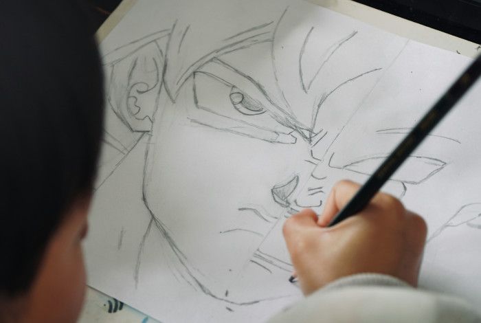 young person drawing