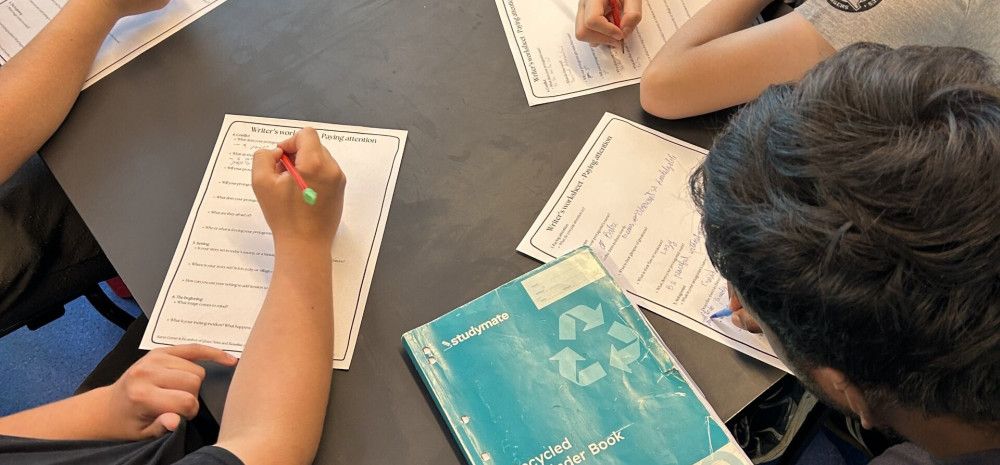 group of young people at creative writing workshop