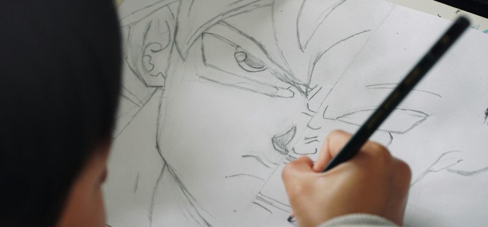 young person drawing