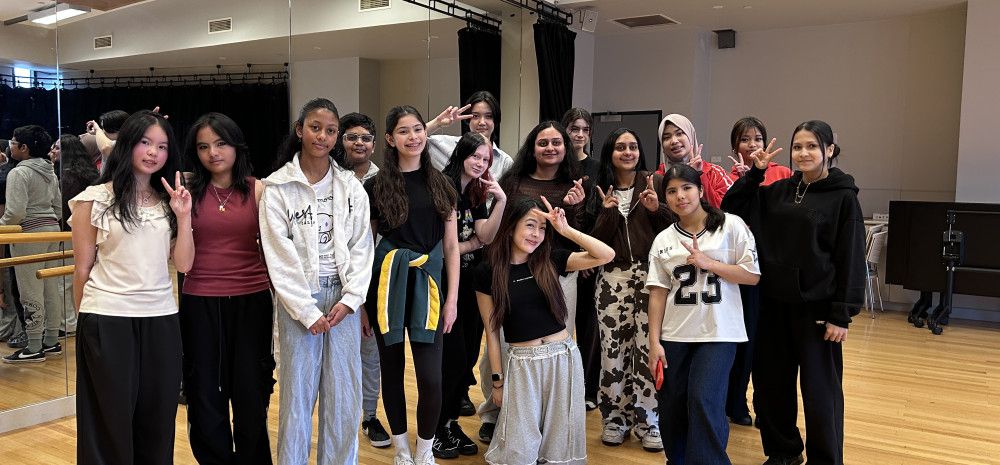 group of young people in dance studio